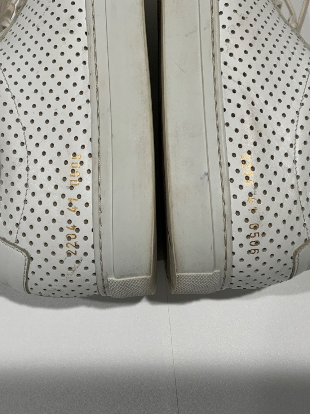 Common Projects Achilles Low Size EU 41 White Perforated Leather Shoes - Picture 4 of 9